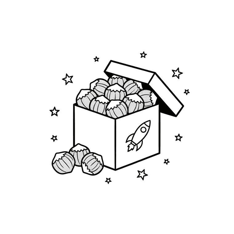 The Astronuts gift box, three jars and a poster